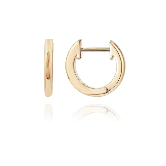 Gold Plated High Polished Minimalist Slim Huggie Hoop