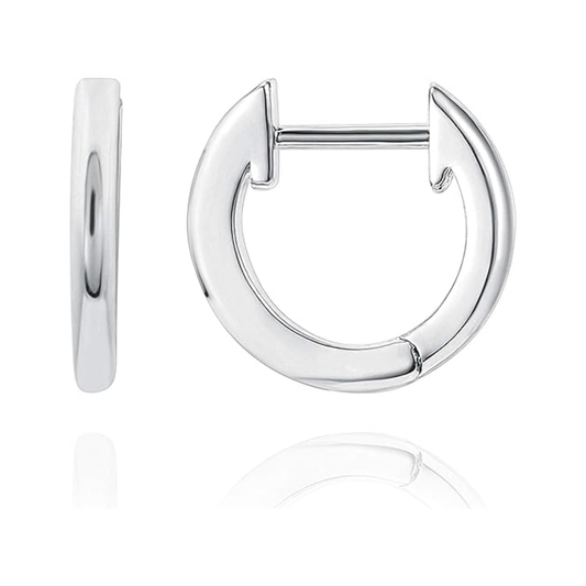 Classic Silver Huggie Hoop for Women Smooth high finish