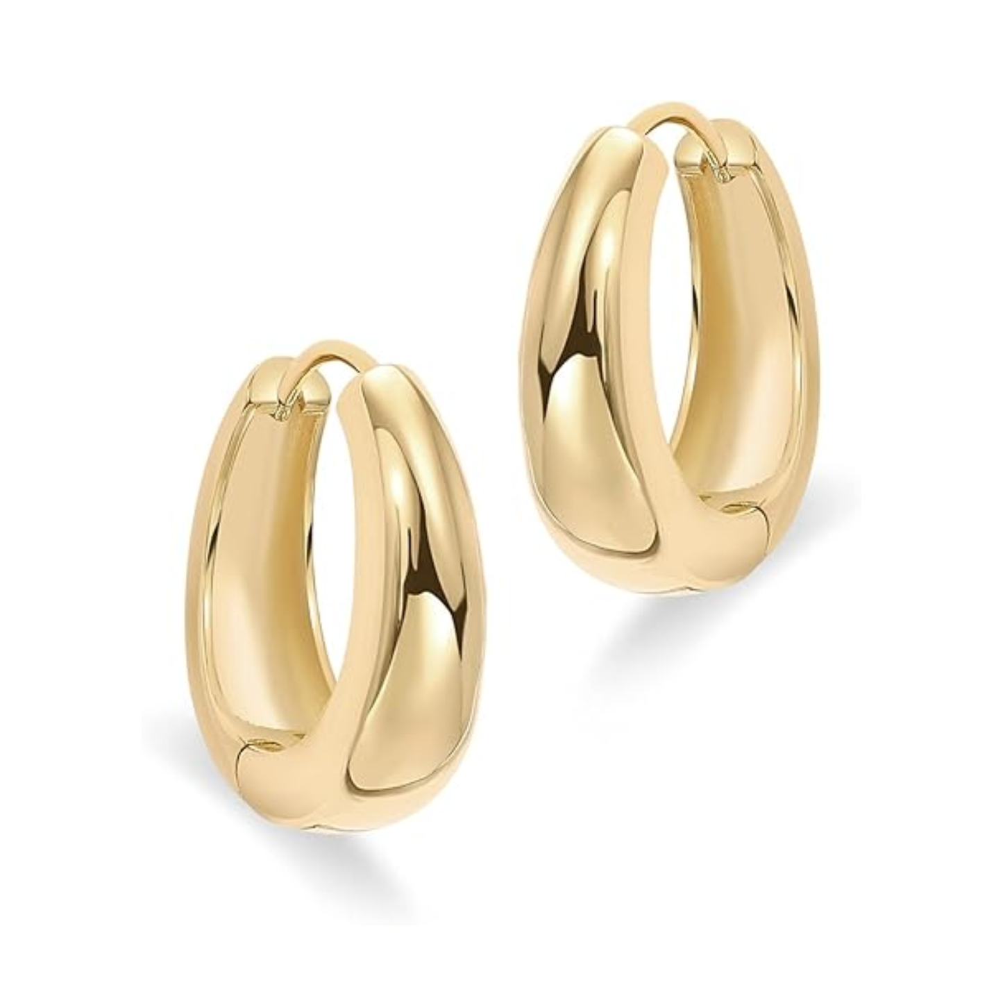 Chunky Gold Huggie Hoop Earrings