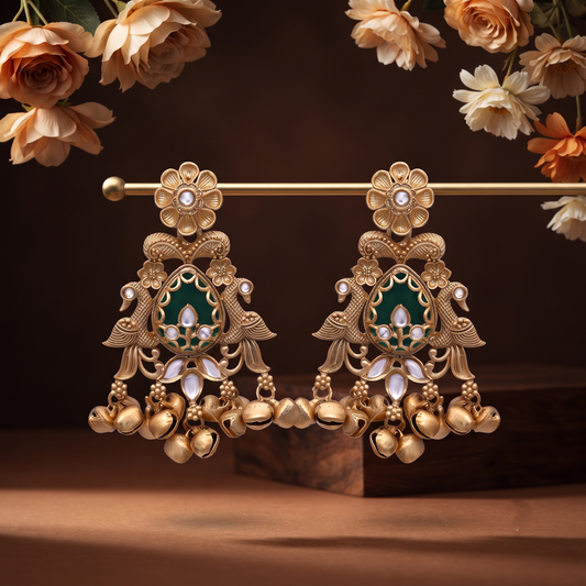 Sky Blue Stone Jhumka Earrings