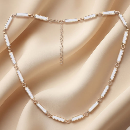 Gold Rectangular Link Necklace