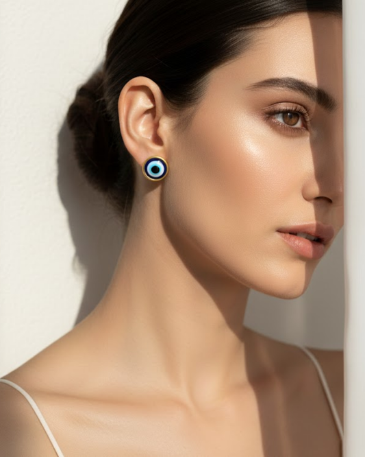 Evil Eye Enamel Stud Earrings