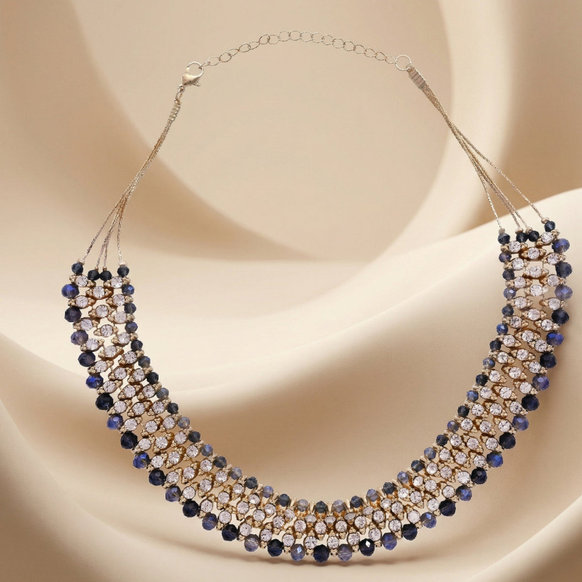 Handcrafted Beaded Multirow Statement Collar