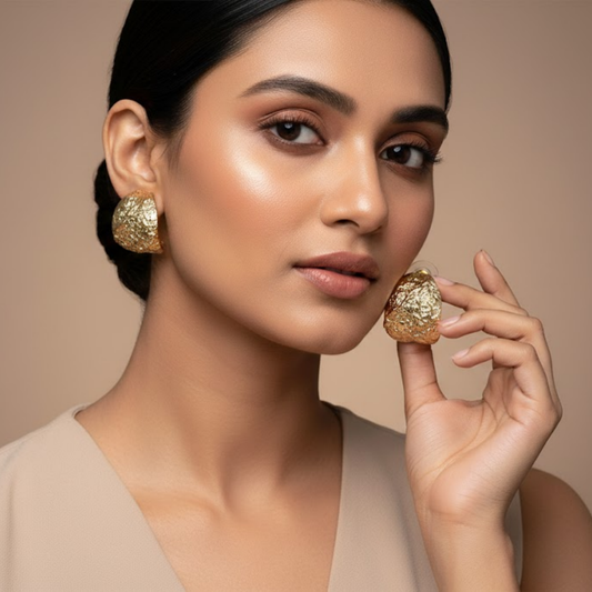Chunky Textured Half Hoop Earrings