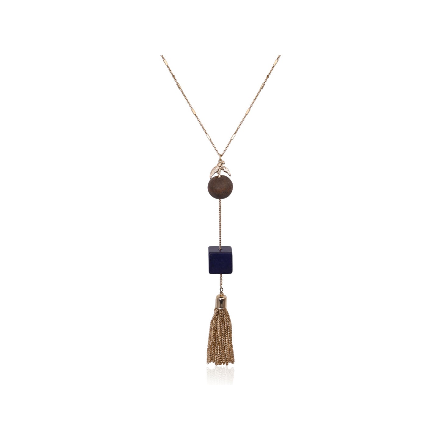 Blussh Metal Geometric Tassel Pendant Set
