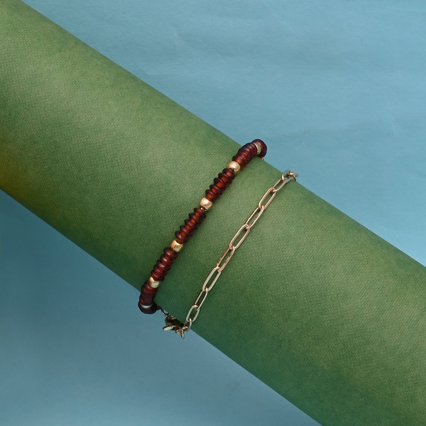 Gold Link Bracelet Set Of 2