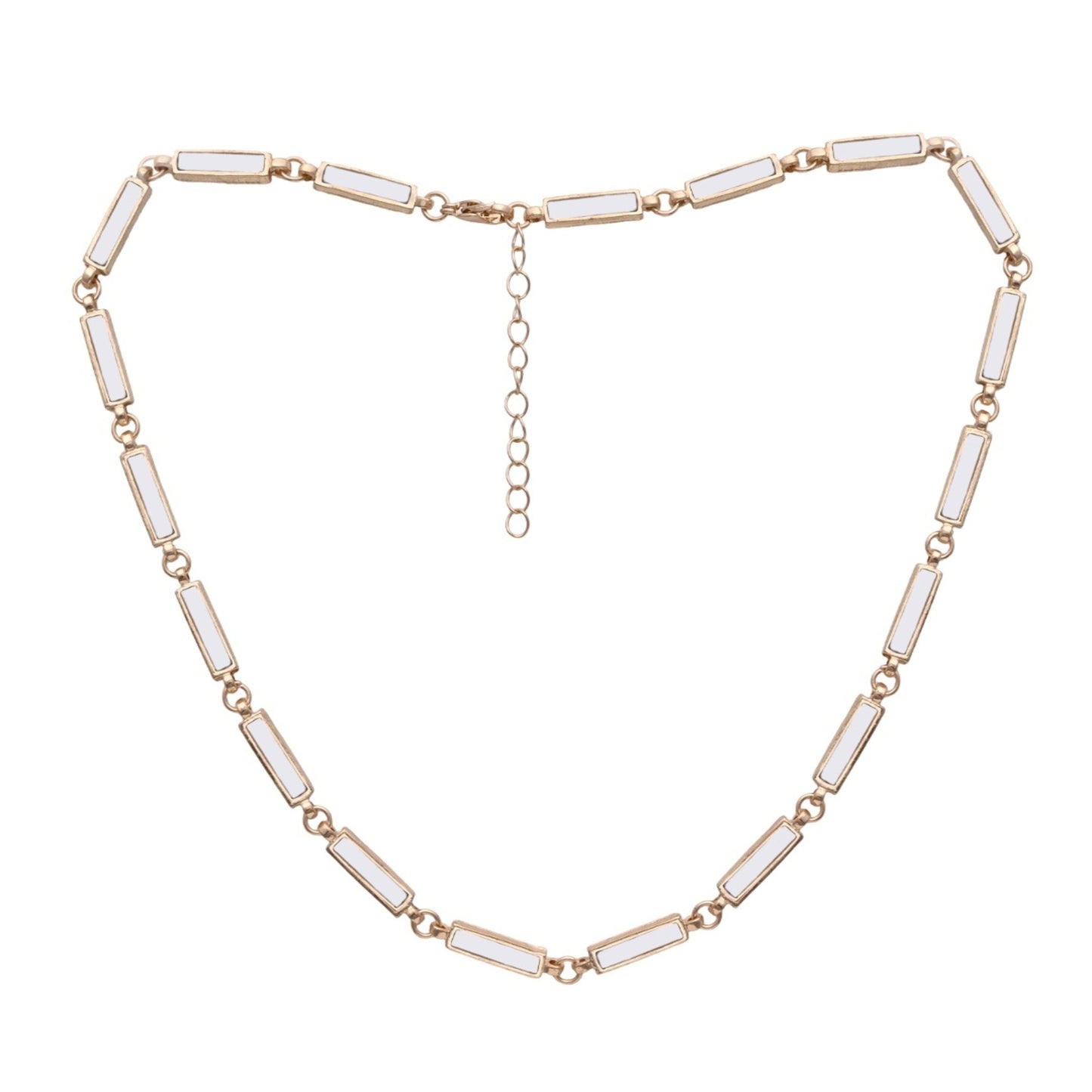 Gold Rectangular Link Necklace