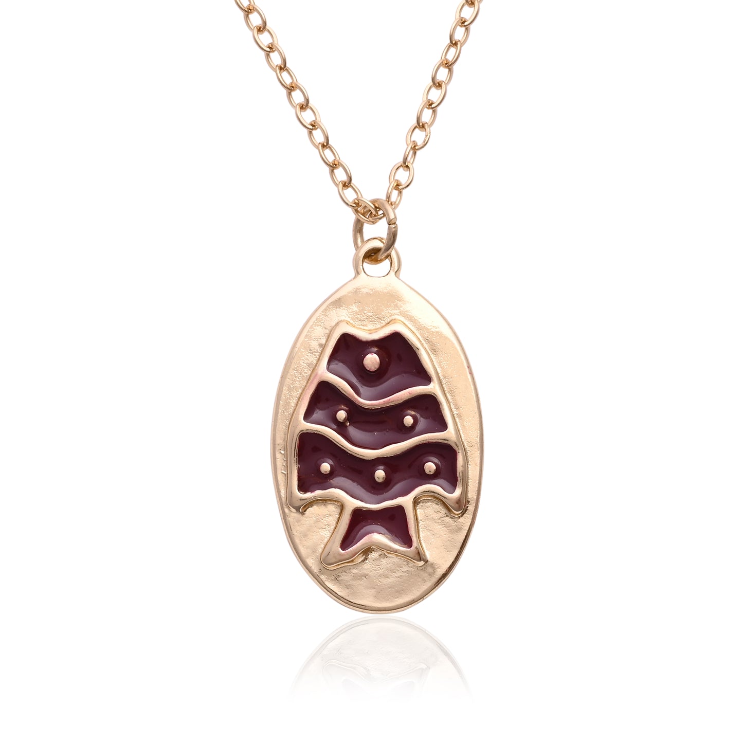 Antique Gold Oval Medallion Enamel Fish Motif Pendant