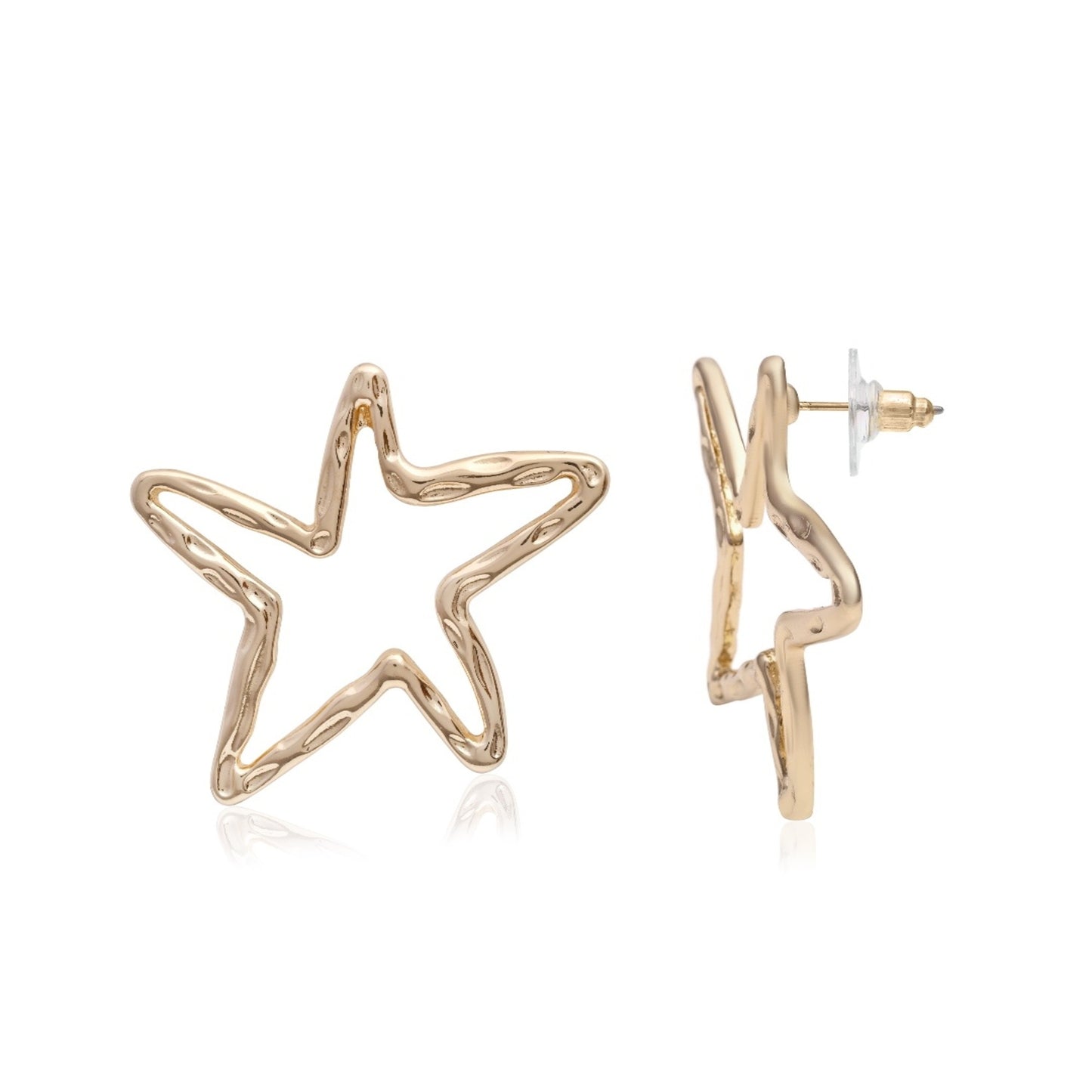 Rose Gold Plated Star Stud Earrings