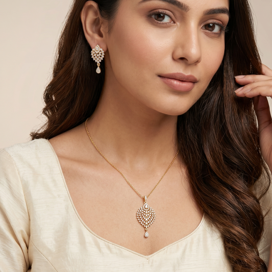 Crimson Red Pearl Statement Pendant Set
