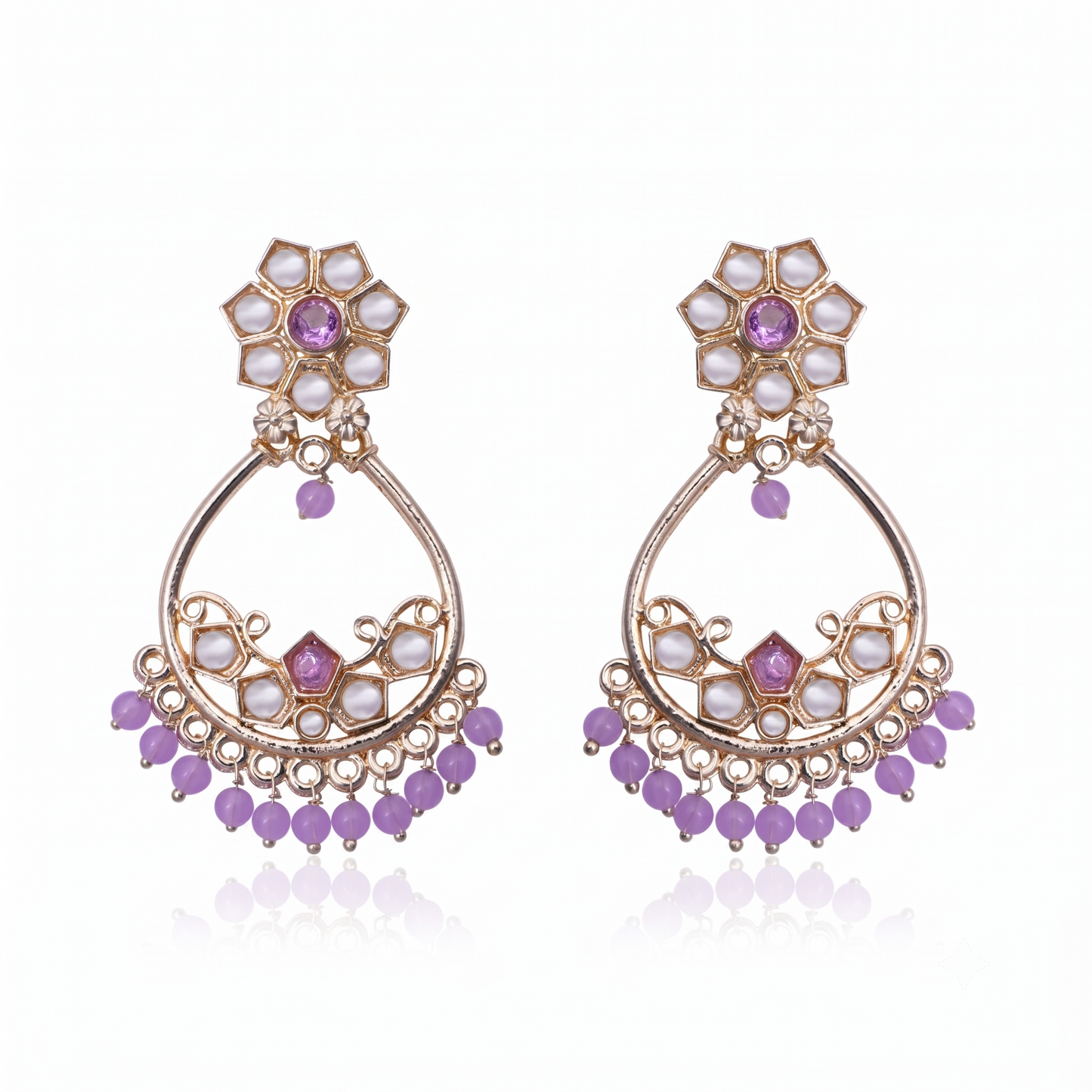Lavender Stone Accent Earrings