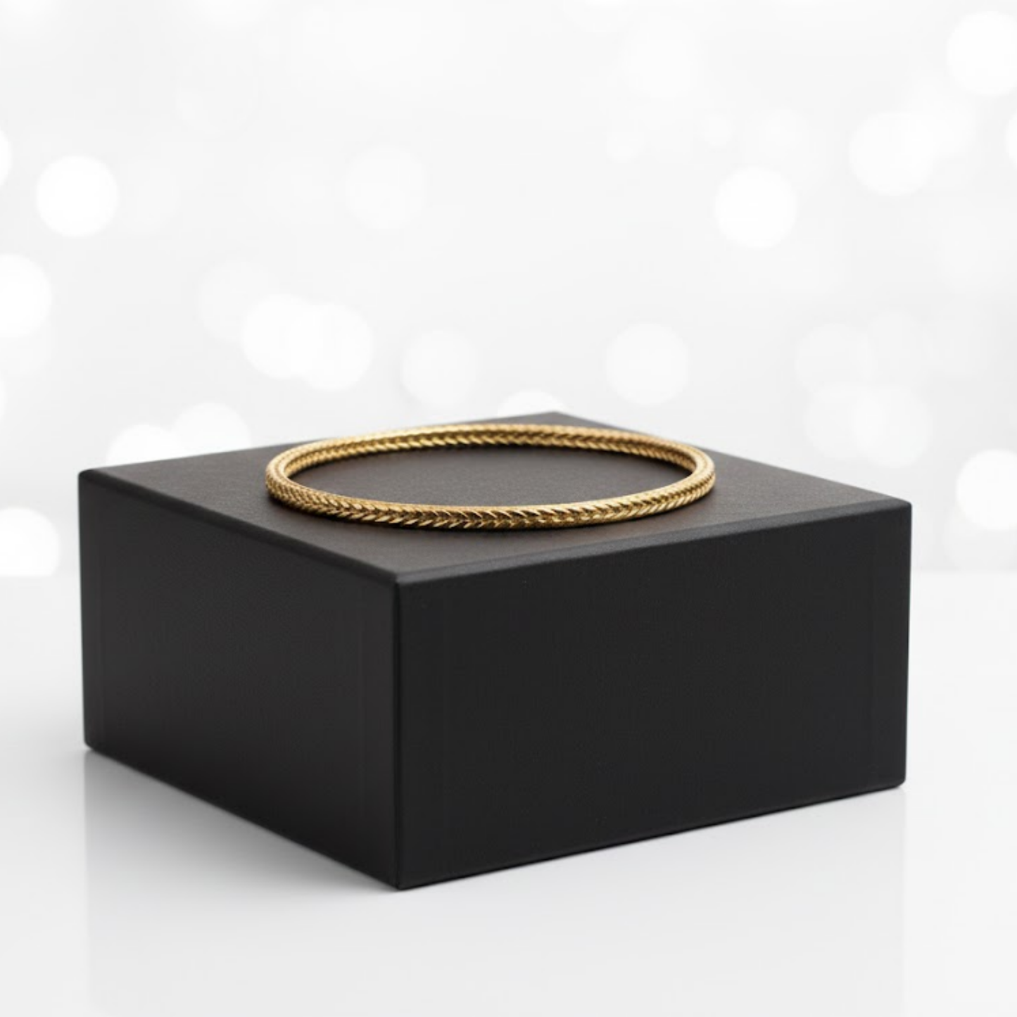 Textured Wave Gold Bangle Bracelet