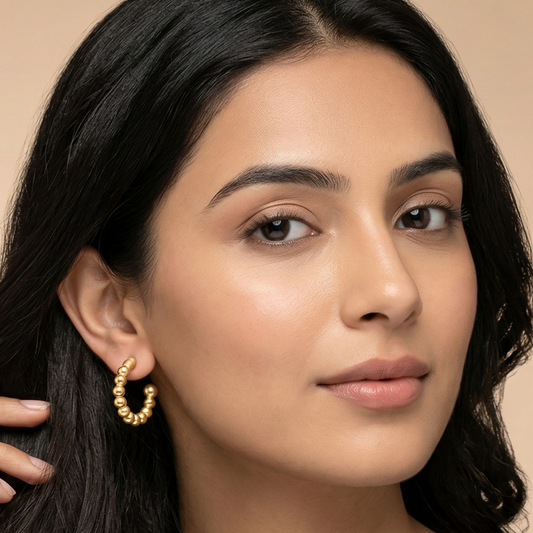 Gold Plated Hoop Earrings Set Of 3