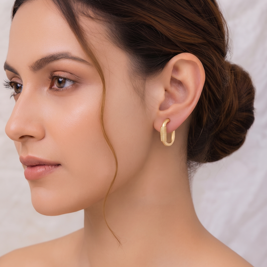 Rose Gold Plated Open Hoop Earrings 3 Pairs Combo Minimalist Balis