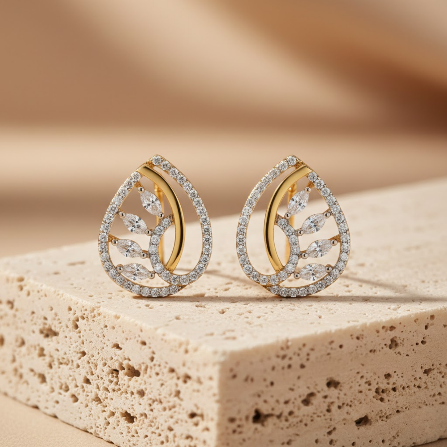Crimson White Bead Stud Earrings