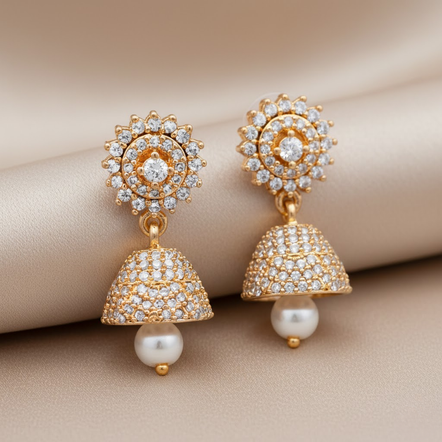 Pearl Bead Elegant Jhumka