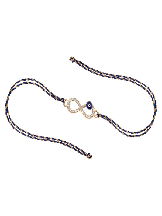 Rose Gold Infinity Evil Eye Rakhi Thread Pack of 2