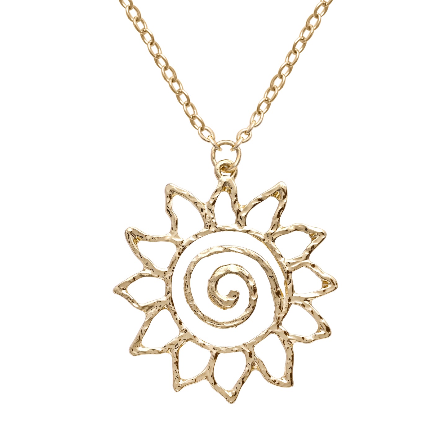 Sunburst Spiral Pendant Necklace