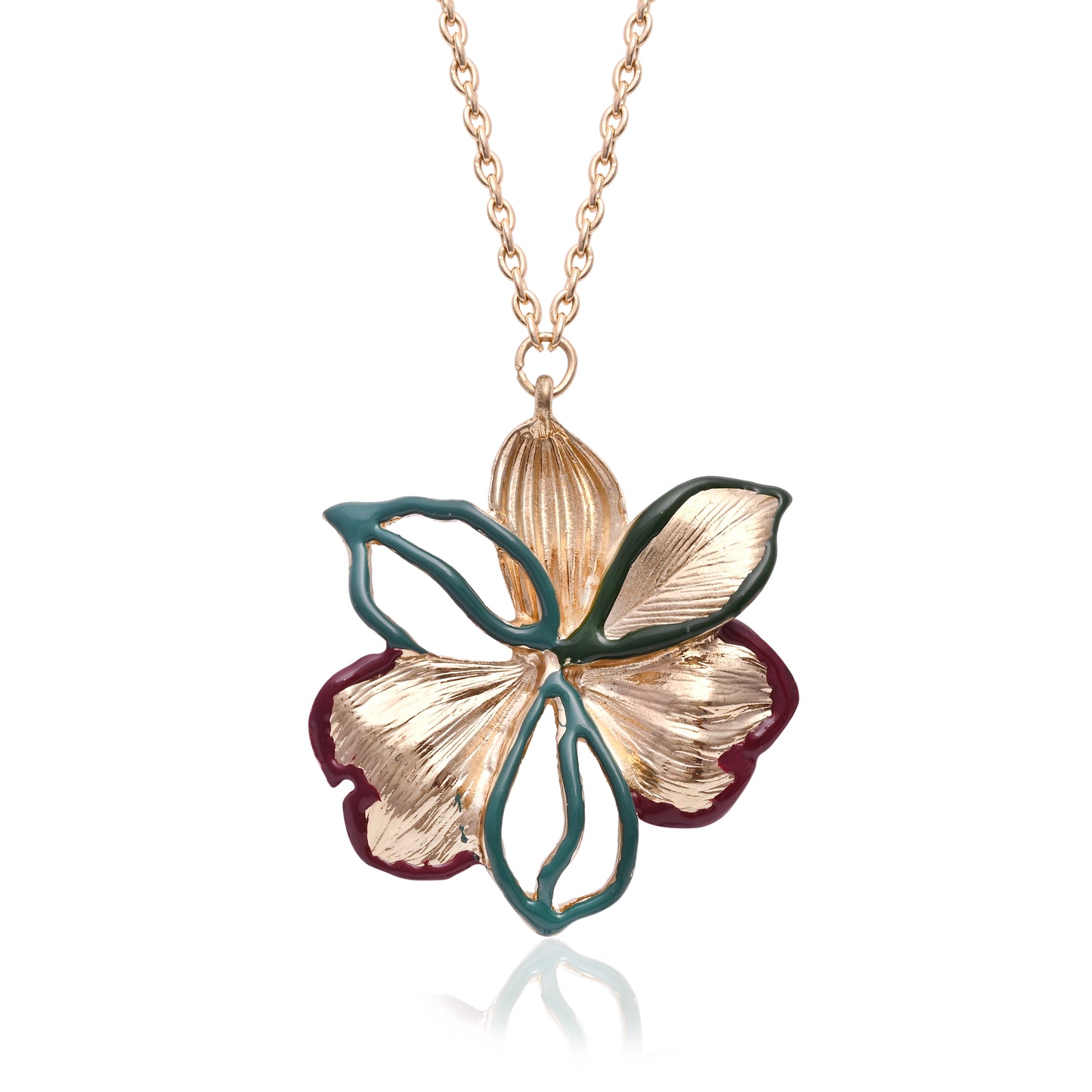 Floral Maroon Enamel Detailing