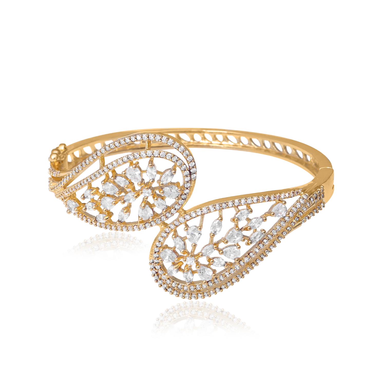 Double Teardrop Openwork Bangle