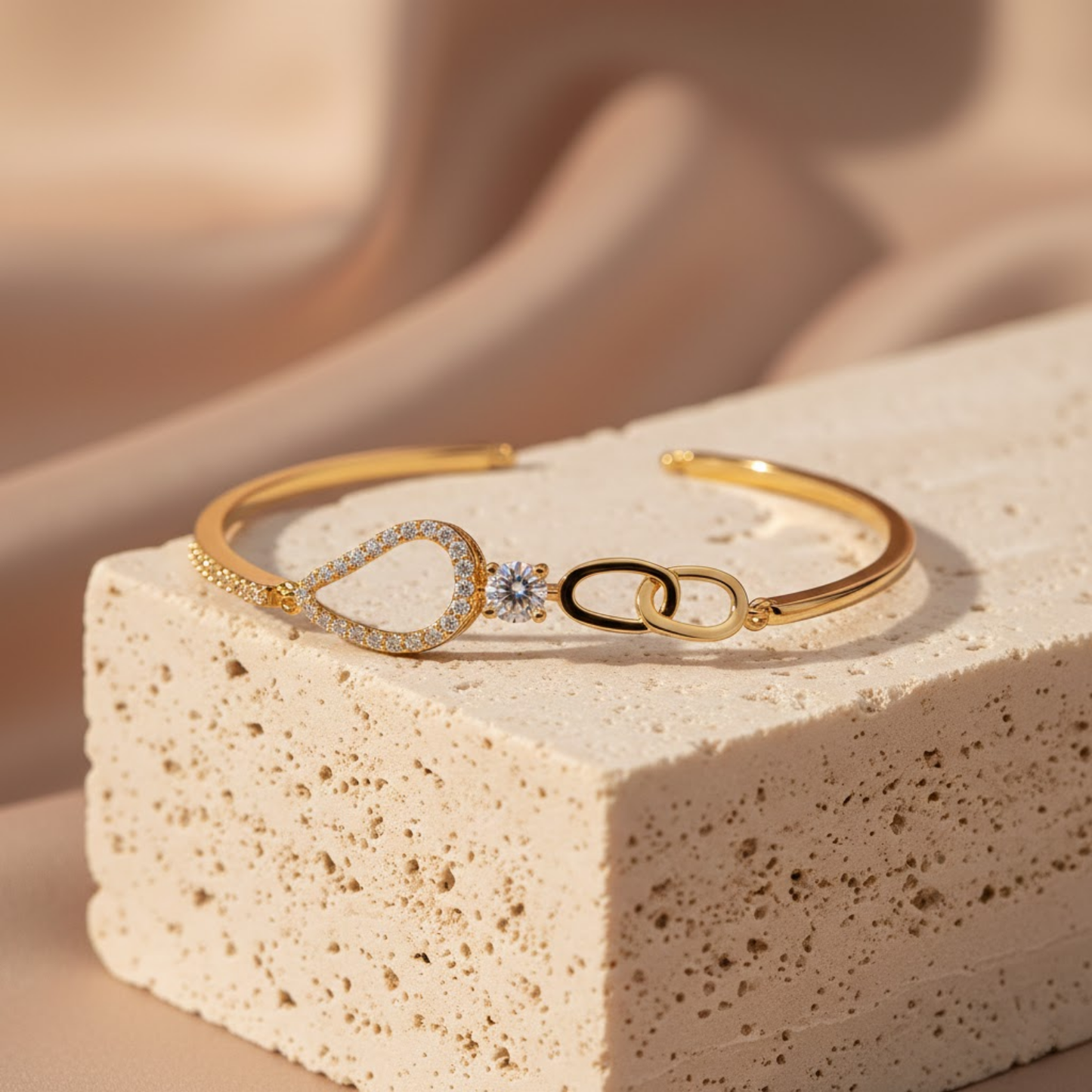 Interlocking Loop CZ Bangle