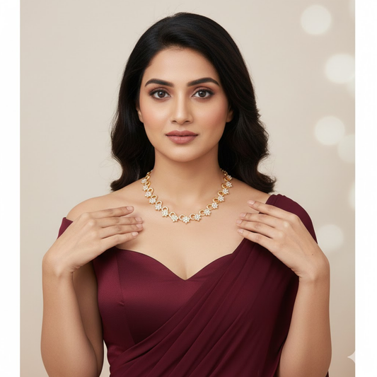Floral Infinity CZ Necklace