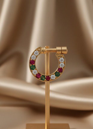 Circular Stone Nose Pin By 2wist Designs