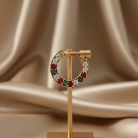 Circular Stone Nose Pin By 2wist Designs