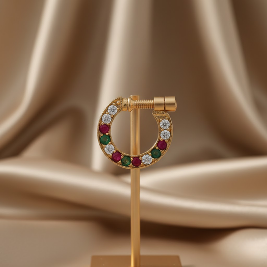 Circular Stone Nose Pin