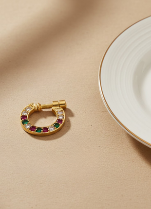 Circular Stone Nose Pin By 2wist Designs