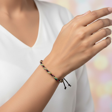 Multicolor Braided Cord Bracelet By 2wist Designs