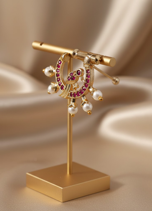 Peacock Pearl Accent Nose Pin By 2wist Designs