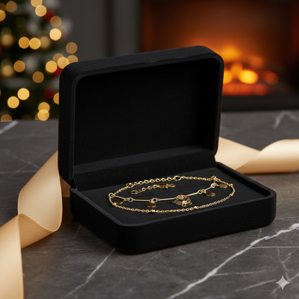 Gold Plated Butterfly & Minimal Bracelet Set