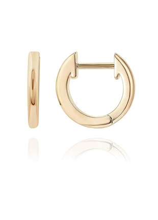 Gold Tone Plated High Polished Minimalist Slim Huggie Hoop Earrings Fashion Jewellery 2wist Desings