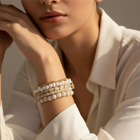 Freshwater Pearl Stretch Bracelet By 2wist Designs