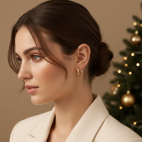 Gold Tone Plated High Polished Minimalist Slim Huggie Hoop Earrings Fashion Jewellery 2wist Desings