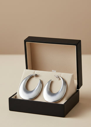 Silver Color Earrings Matte Resin Leather By 2wist Designs