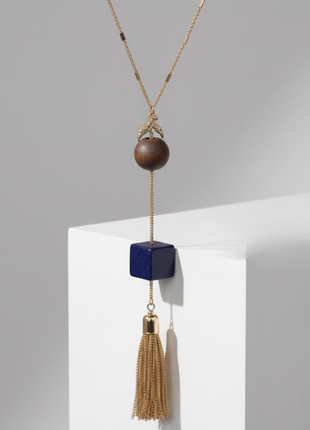 Geometric Cube Tassel Y Necklace By 2wist Designs