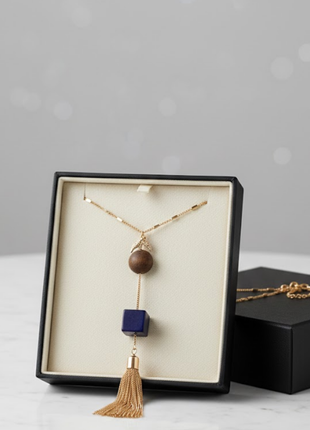Geometric Cube Tassel Y Necklace By 2wist Designs