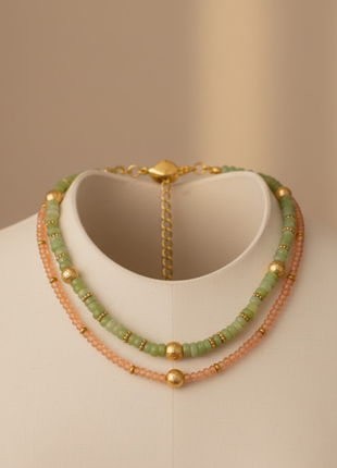 Double Layer Aventurine Moonstone Necklace By 2wist Designs