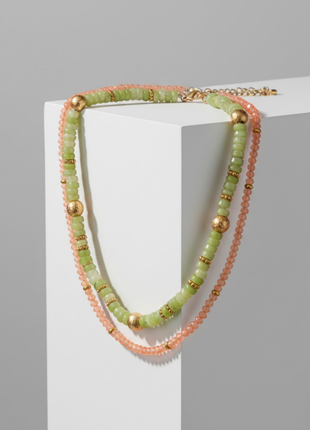 Double Layer Aventurine Moonstone Necklace By 2wist Designs