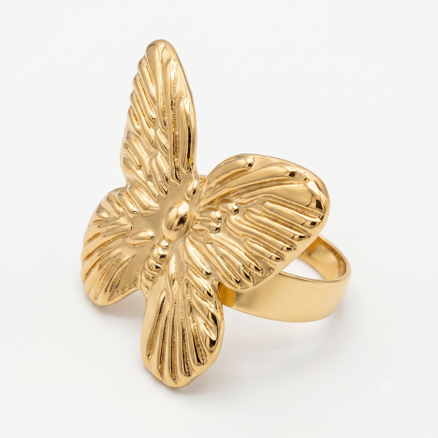 Gold Toned Brass Butterfly Necklace, Earrings And Charm Set