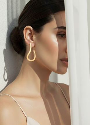Wavy Fluid Curve Hoop Earrings By 2wist Designs