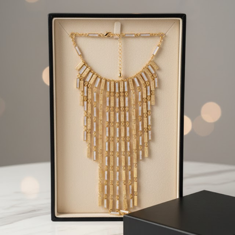Geometric Fringe Statement Necklace By 2wist Designs