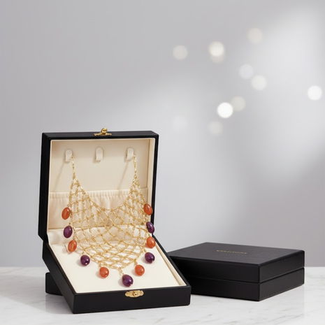 Resin Drop Mesh Statement Necklace By 2wist Designs