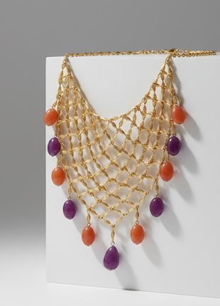 Resin Drop Mesh Statement Necklace By 2wist Designs