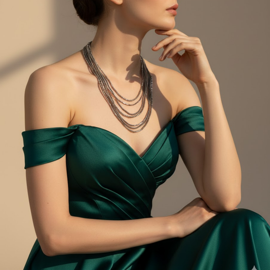 Multi Strand Rolo Chain Necklace
