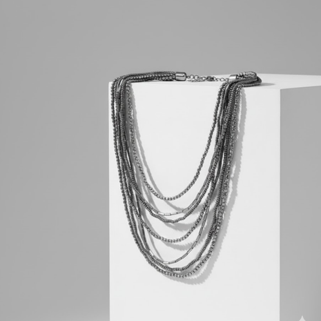 Multi Strand Rolo Chain Necklace By 2wist Designs