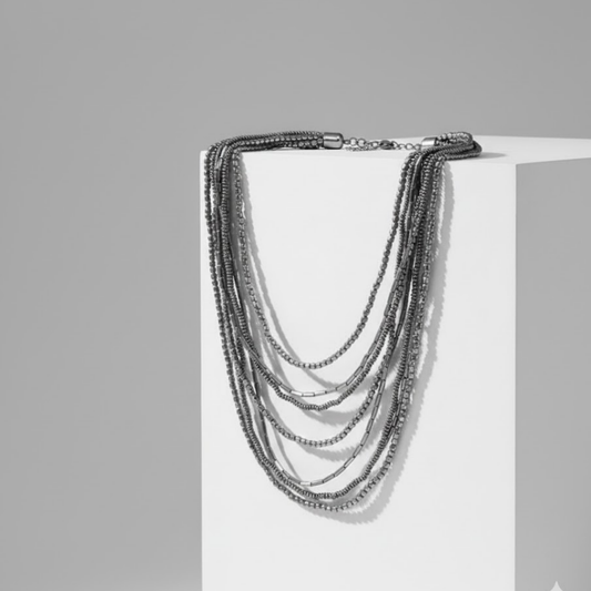 Multi Strand Rolo Chain Necklace