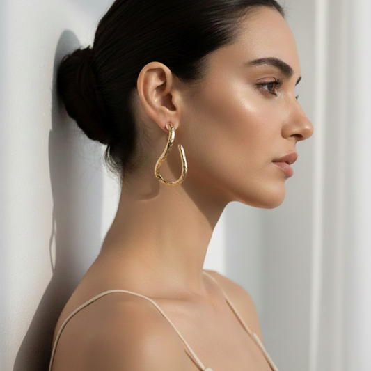 Abstract Serpent Loop Earrings
